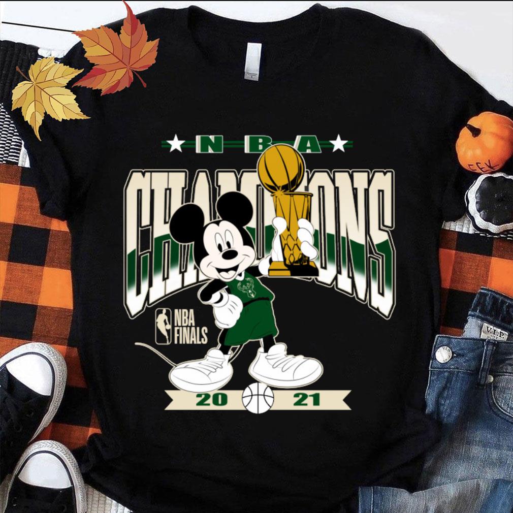 2021 NBA Finals Champions Milwaukee Bucks Mashup Mickey Mouse Shirt