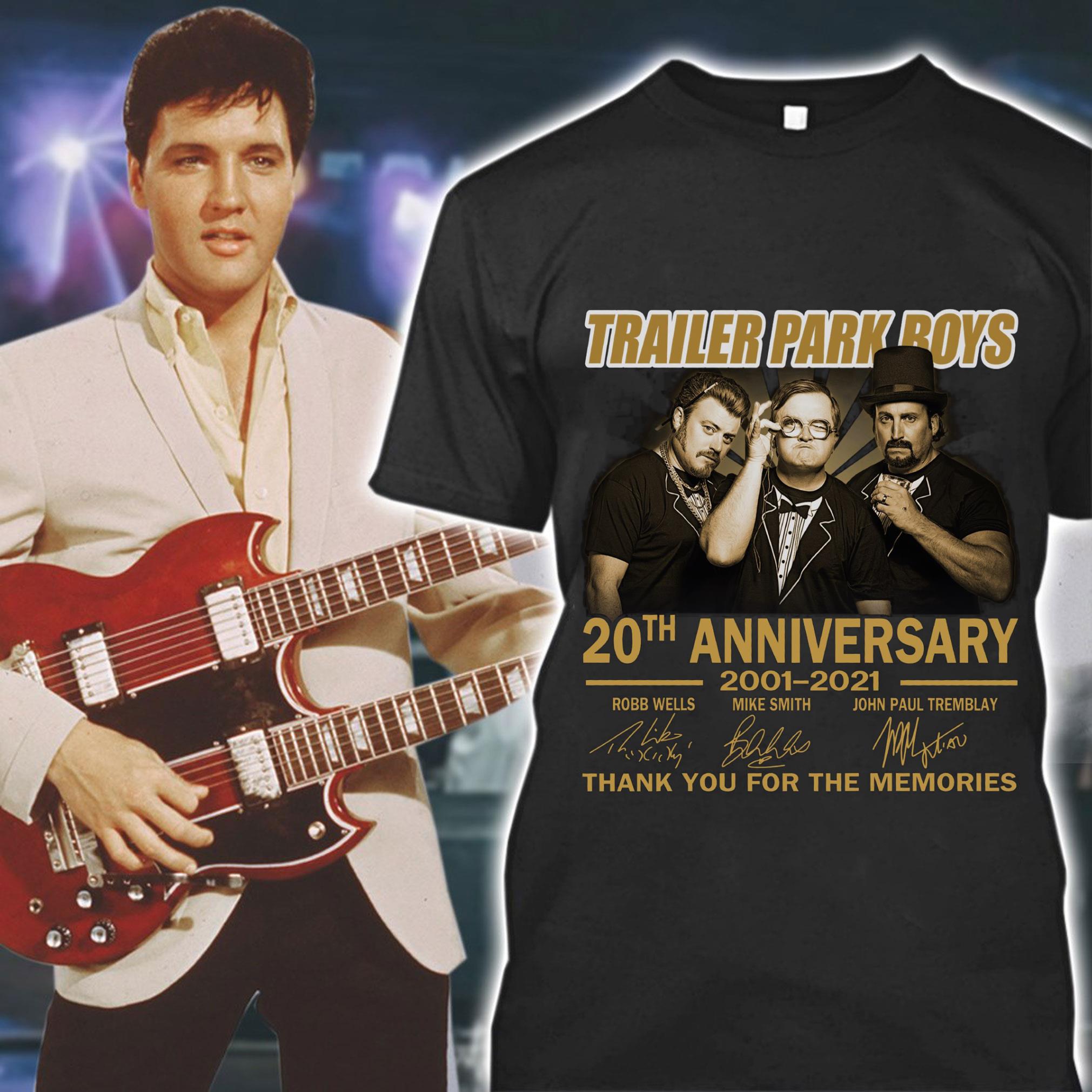 Official Trailer Park Boys 20th anniversary 2001-2021 signatures thank you for the memories shirt