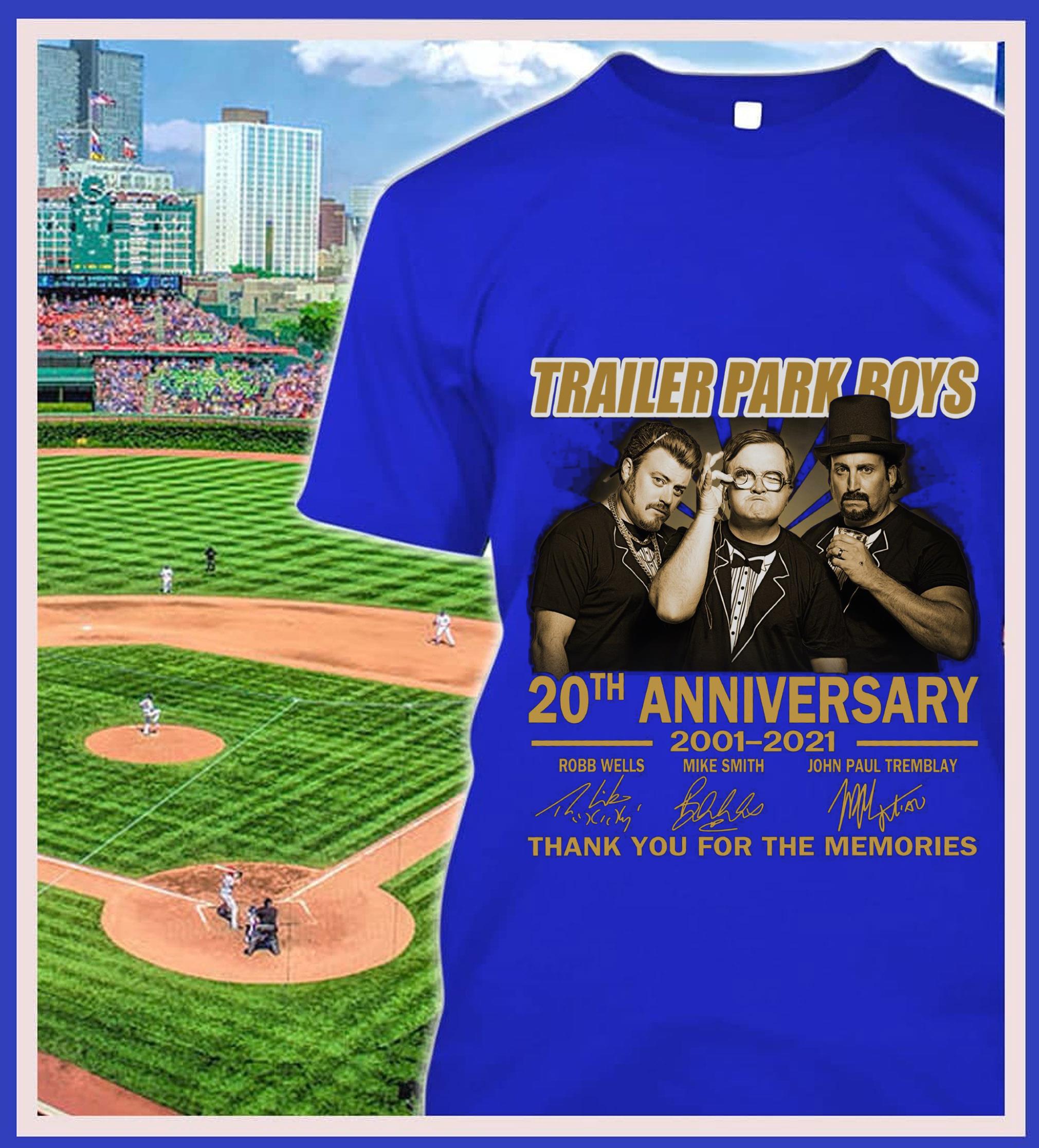 Official Trailer Park Boys 20th anniversary 2001-2021 signatures thank you for the memories shirt