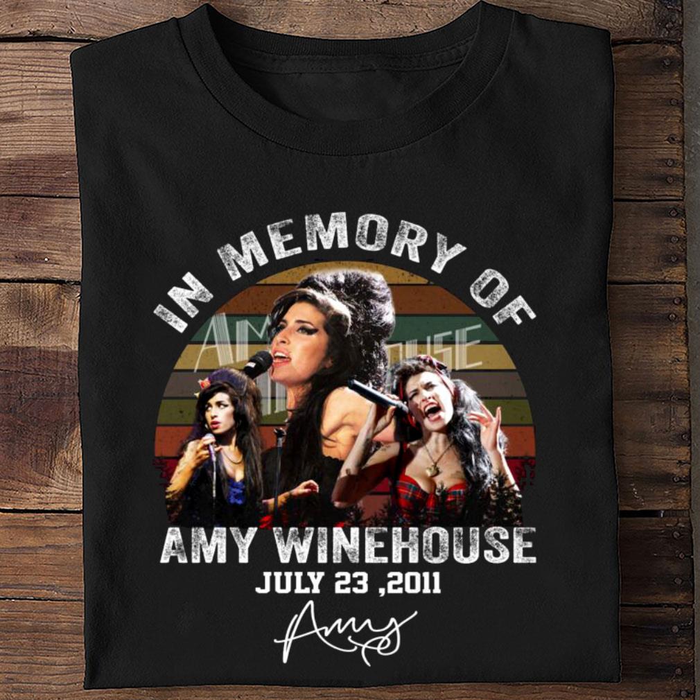 Vintage In Memory Of Amy Winehouse july 23 2021 signature sunset shirt
