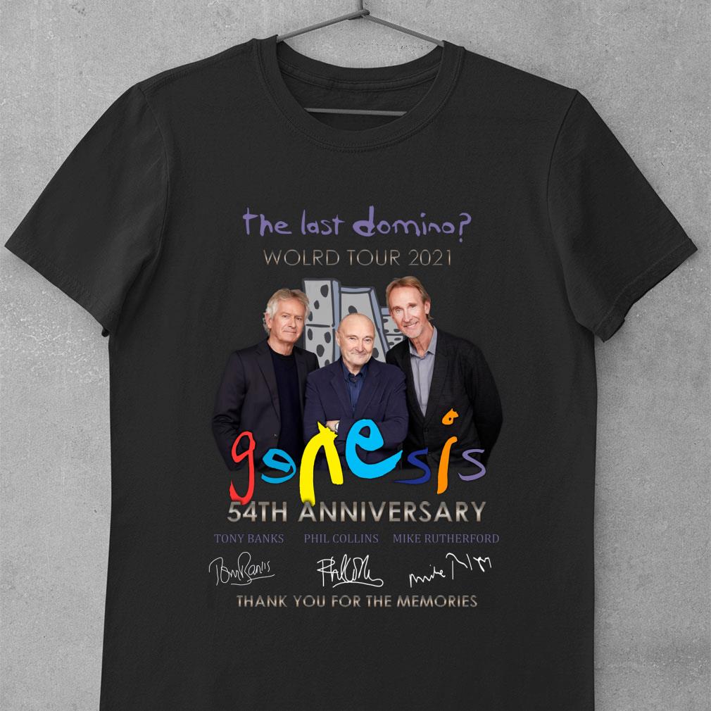 2021 Genesis band The last domino world tour 54th anniversary signatures thank you for the memories shirt
