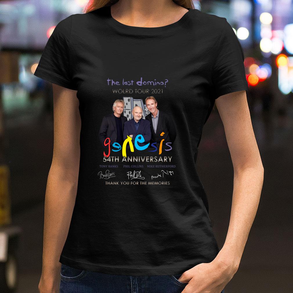 2021 Genesis band The last domino world tour 54th anniversary signatures thank you for the memories shirt