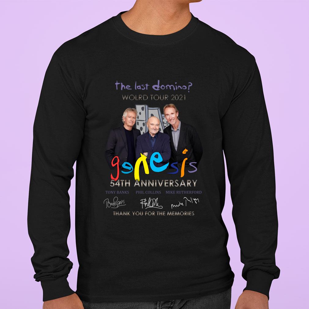 2021 Genesis band The last domino world tour 54th anniversary signatures thank you for the memories shirt