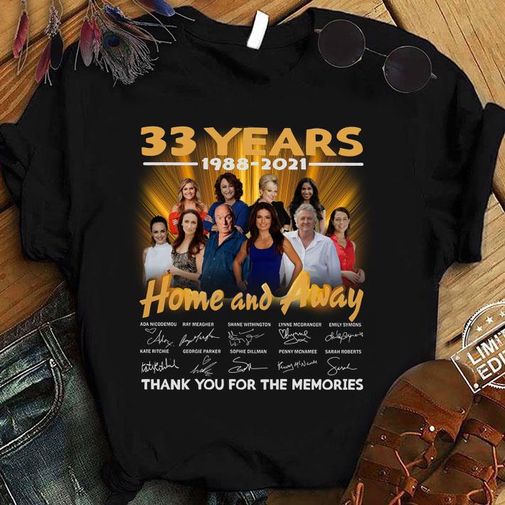 2021 Home and Away 33 years 1988-2021 signatures thank you for the memories shirt