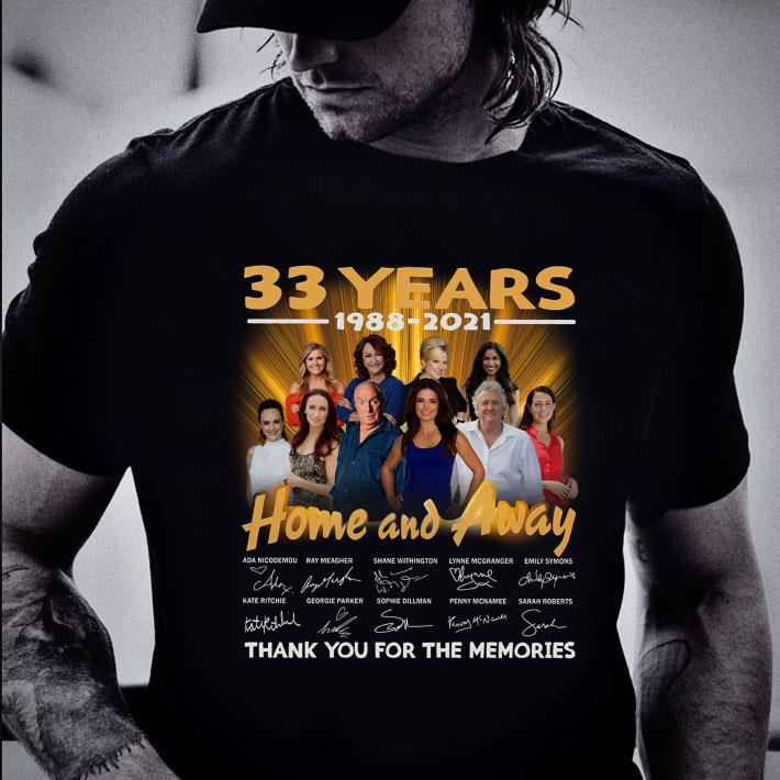 2021 Home and Away 33 years 1988-2021 signatures thank you for the memories shirt