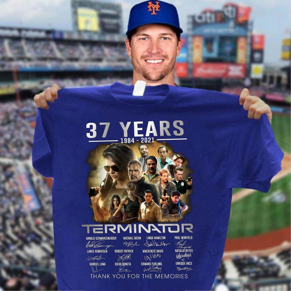 2021 Terminator Dark Fate 37 years 1984-2021 signatures thank you for the memories shirt
