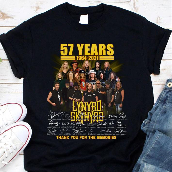 57 Years of Lynyrd Skynyrd Band Rock 1964-2021 Signatures Thank You For The Memories Shirt