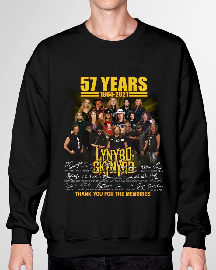57 Years of Lynyrd Skynyrd Band Rock 1964-2021 Signatures Thank You For The Memories Shirt