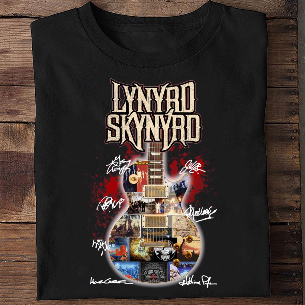 Guitarist Lynyrd Skynyrd band rock signatures shirt