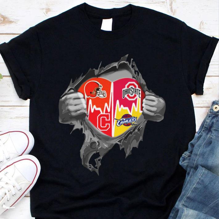 Inside My Heart Cleveland Sports Team Cleveland Indians Cleveland Browns Cleveland Cavaliers Ohio State Buckeyes Shirt