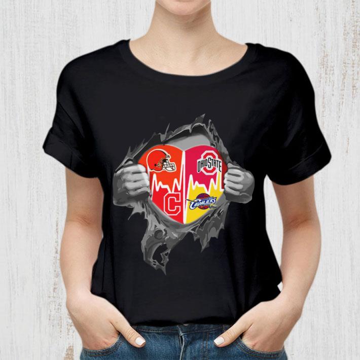 Inside My Heart Cleveland Sports Team Cleveland Indians Cleveland Browns Cleveland Cavaliers Ohio State Buckeyes Shirt