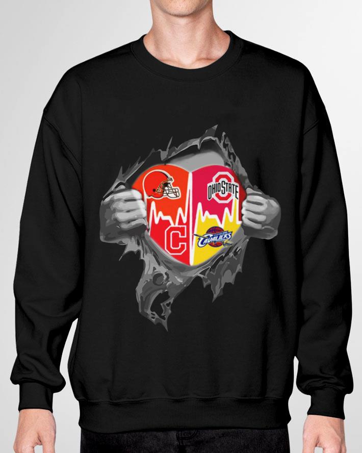 Inside My Heart Cleveland Sports Team Cleveland Indians Cleveland Browns Cleveland Cavaliers Ohio State Buckeyes Shirt
