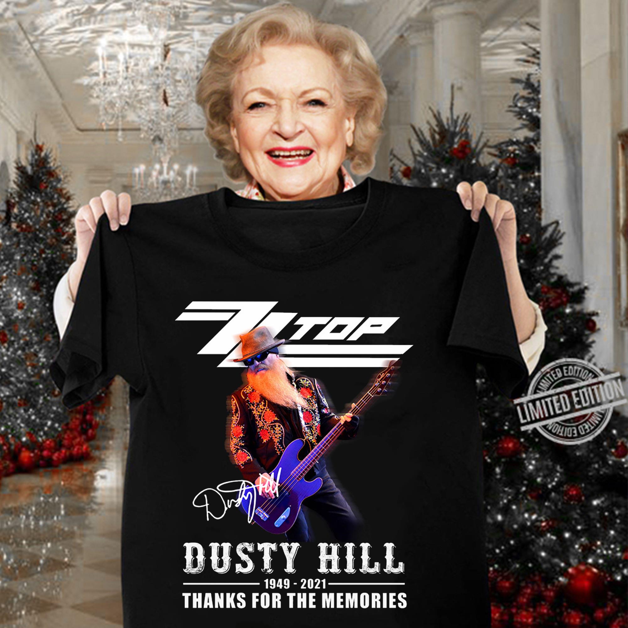 Funny RIP Dusty Hill 1949-2021 Signature Thank You For The Memories ZZ Top Band Shirt 12 RIP Dusty Hill 1949-2021 Signature Thank You For The Memories ZZ Top Band Shirt