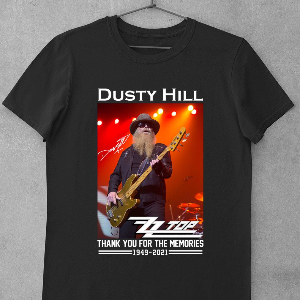 Hot Thank Memories Texas Outlaw ZZ Top Band Dusty Hill 1949-2021 Signature Shirt 8