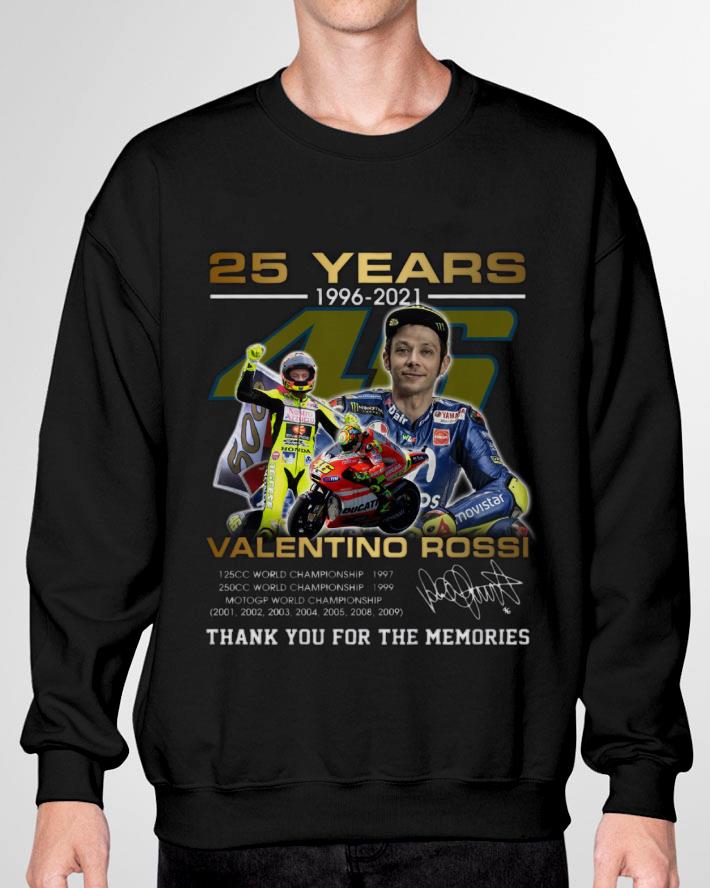 Thank Memories VR46 Valentino Rossi 25 years 1996-2021 MotoGP World Championship Shirt