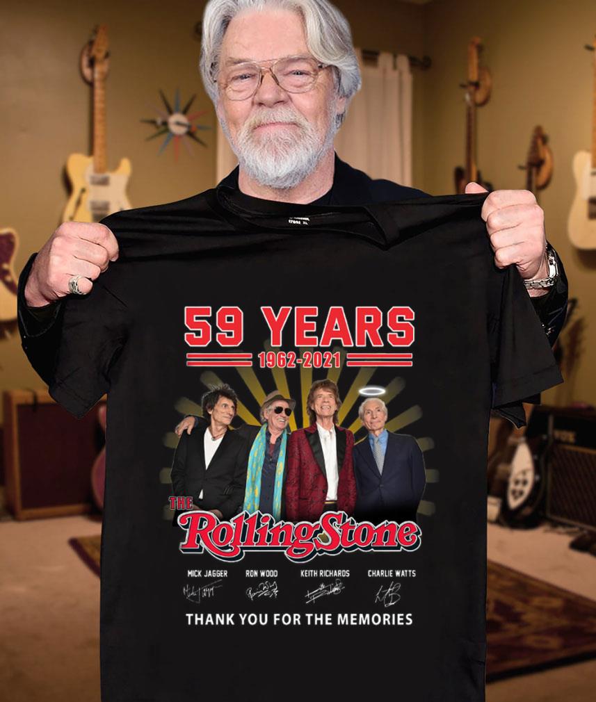 2021 Rip Charlie Watts 59 Years The Rolling Stones Band Thank You For The Memories Shirt