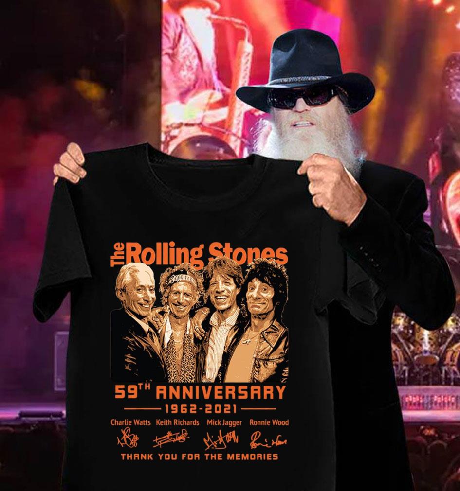 2021 The Rolling Stones Band 59th Anniversary RIP Charlie Watts Signatures shirt