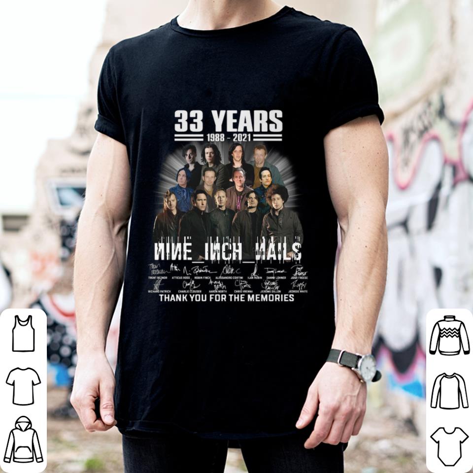 33 years 1988-2021 NIN Nine Inch Nails thank you for the memories signatures shirt