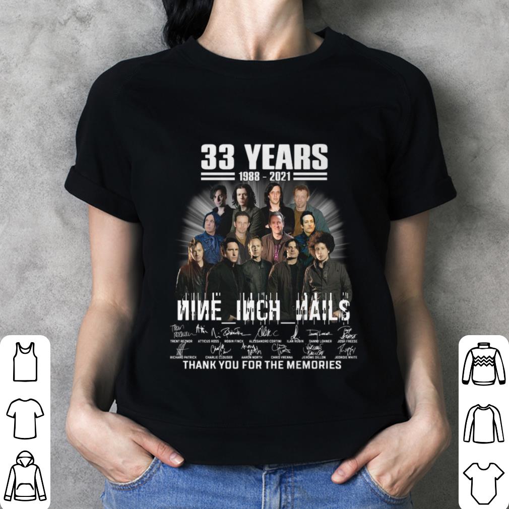 33 years 1988-2021 NIN Nine Inch Nails thank you for the memories signatures shirt