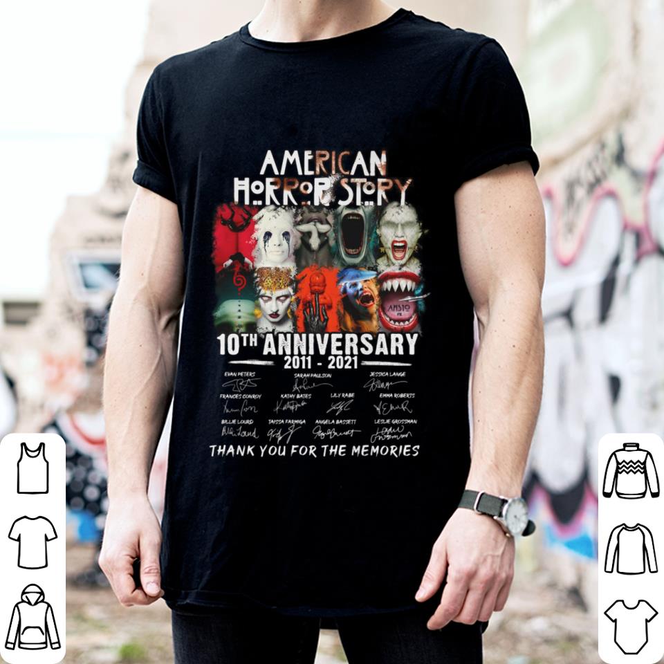 Official American Horror Story Season 10 Double Feature 10th anniversary 2011-2021 signatures shirt 11 American Horror Story Season 10 Double Feature 10th anniversary 2011-2021 signatures shirt