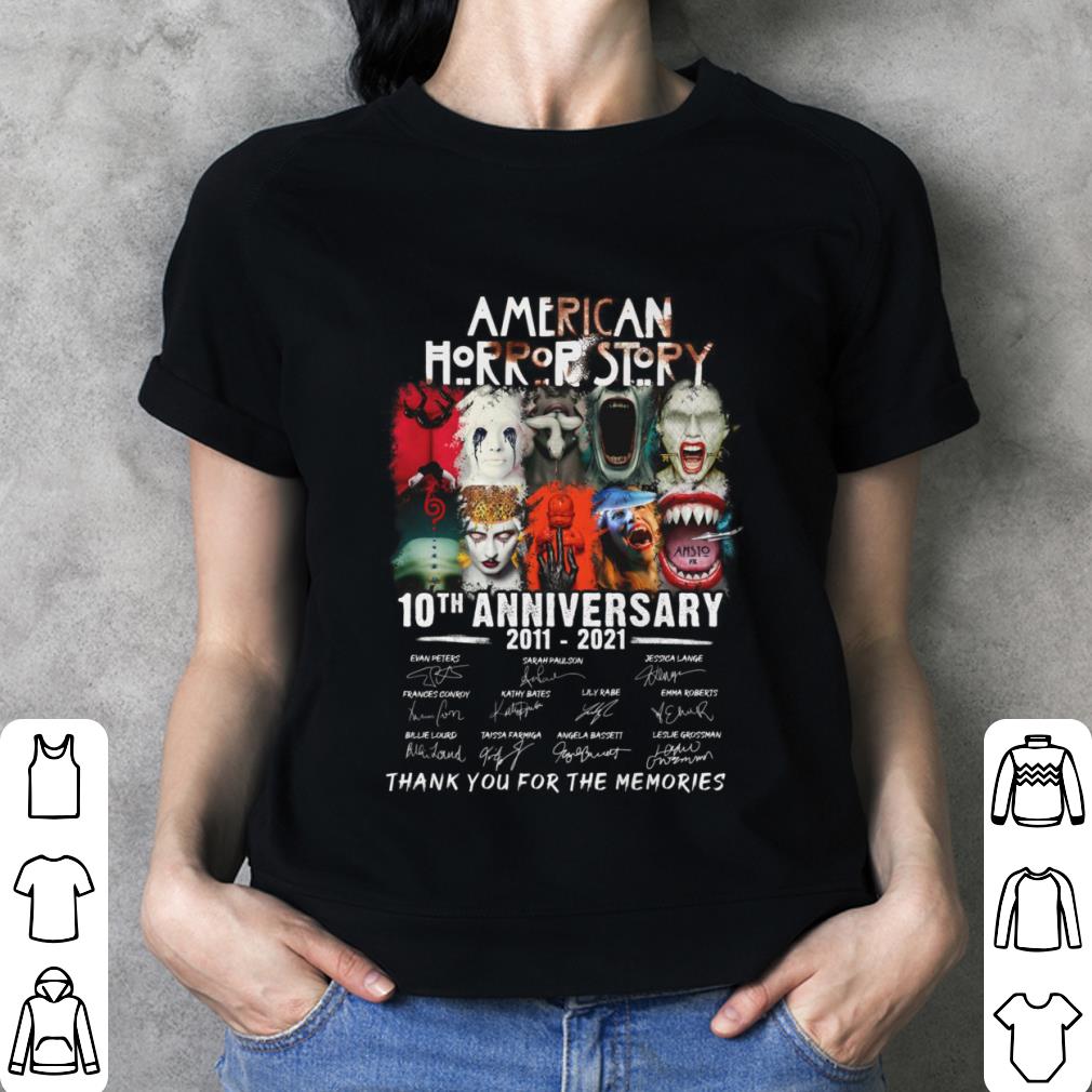 Official American Horror Story Season 10 Double Feature 10th anniversary 2011-2021 signatures shirt 12 American Horror Story Season 10 Double Feature 10th anniversary 2011-2021 signatures shirt
