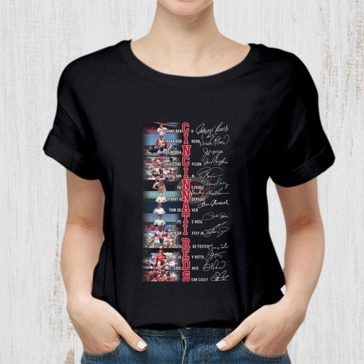 Cincinnati Reds best players signatures shirt, Johnny Bench, Frank Robinson, Joey Votto, Barry Larkin