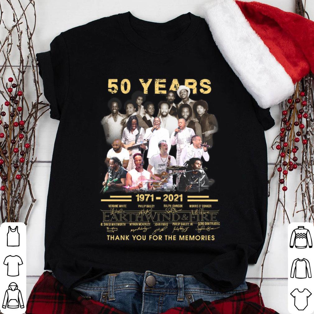 Earth Wind & Fire EWF 50 years 1971-2021 thank you for the memories signatures shirt