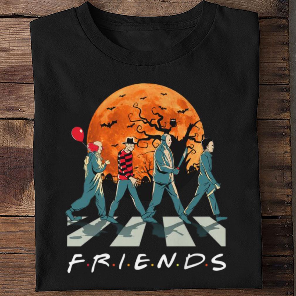 Funny Friends Horror Movies Characters Abbey Road Halloween shirt 11 Friends Horror Movies Characters Abbey Road Halloween shirt