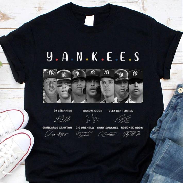 Friends New York Yankees Team Players Signatures Shirt
