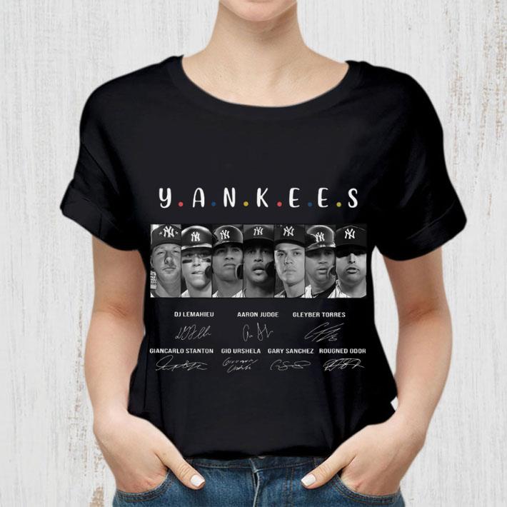Friends New York Yankees Team Players Signatures Shirt