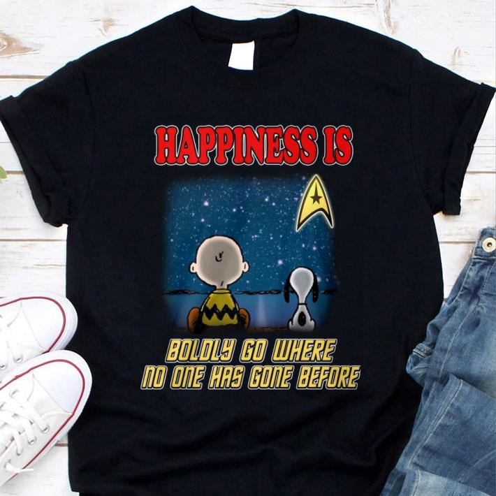 Star Trek Charlie Brown Snoopy Happiness Is Boldly Go Where No One Has Gone Before Shirt