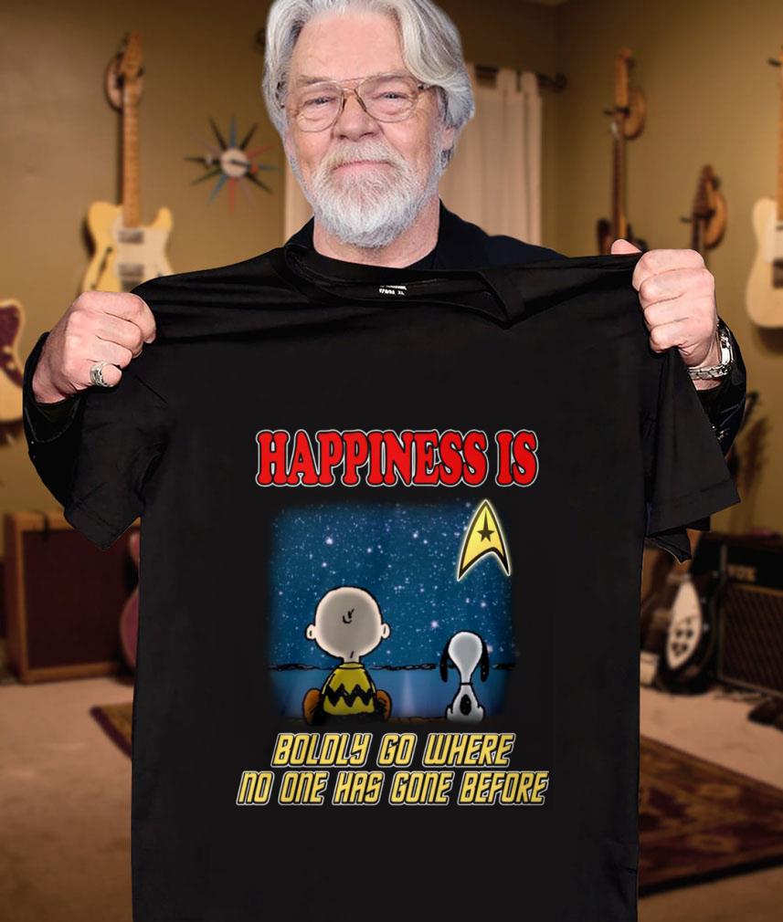 Star Trek Charlie Brown Snoopy Happiness Is Boldly Go Where No One Has Gone Before Shirt