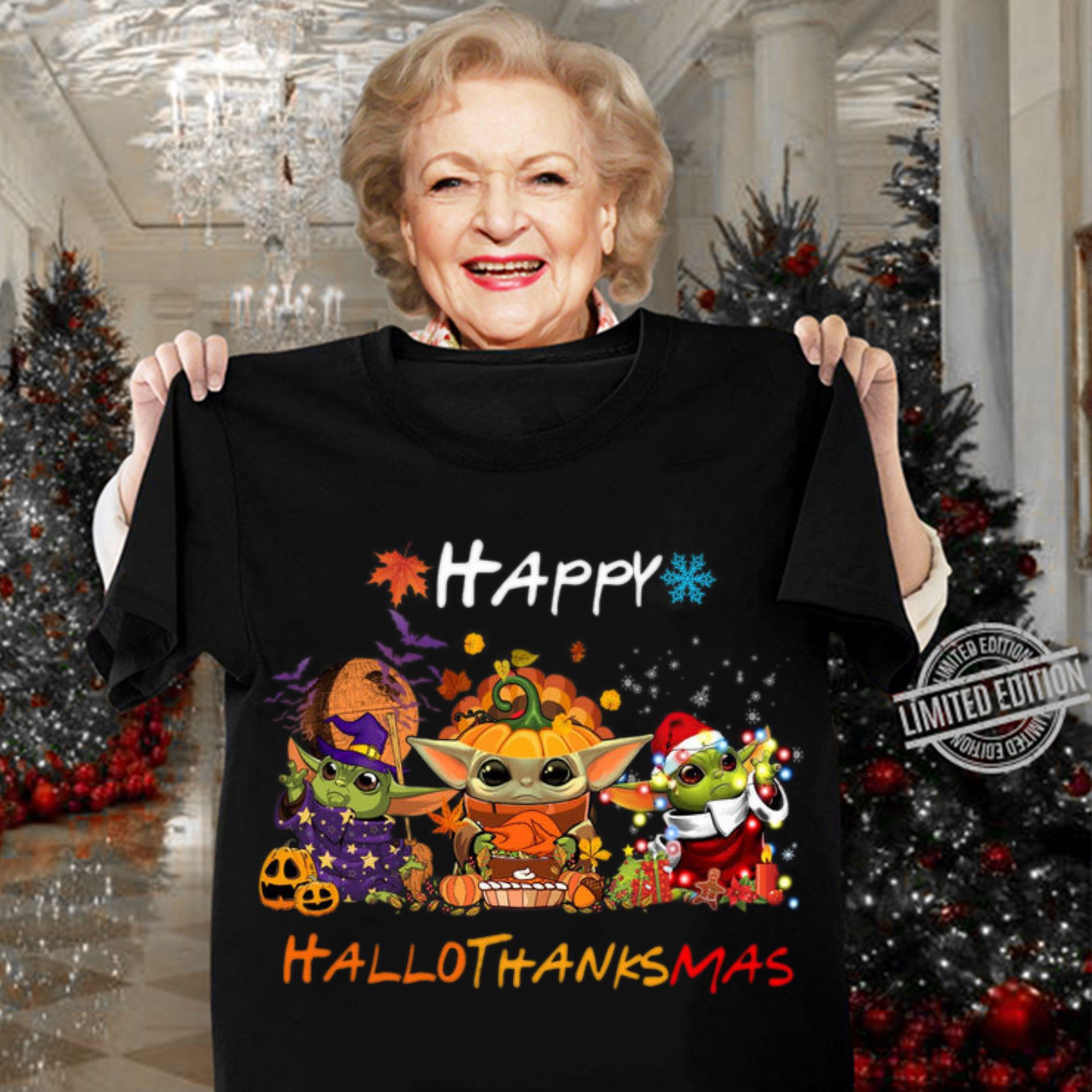 Official Star Wars Baby Yoda Happy HalloThanksMas shirt, Halloween, Thanksgiving, Christmas 12 Star Wars Baby Yoda Happy HalloThanksMas shirt, Halloween, Thanksgiving, Christmas