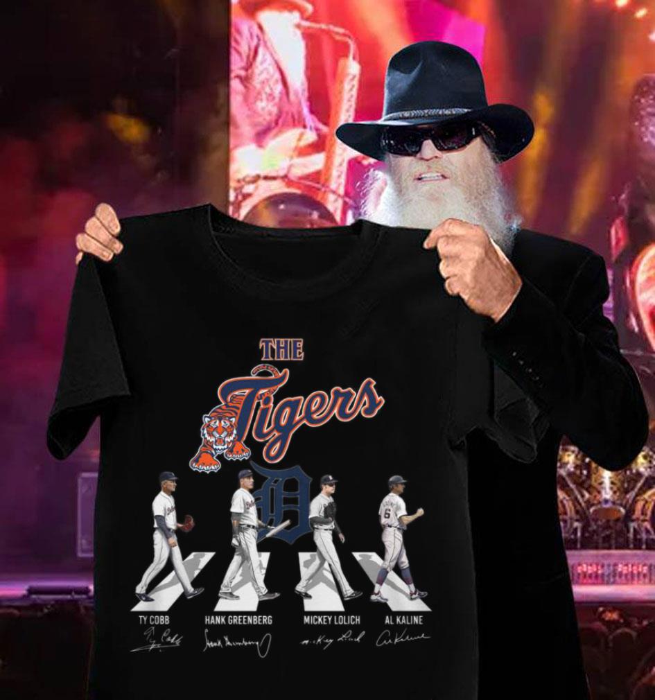 The Tigers Abbey Road Detroit Tigers Signatures Shirt, Ty Cobb, Hank Greenberg, Mickey Lolich, Al Kaline