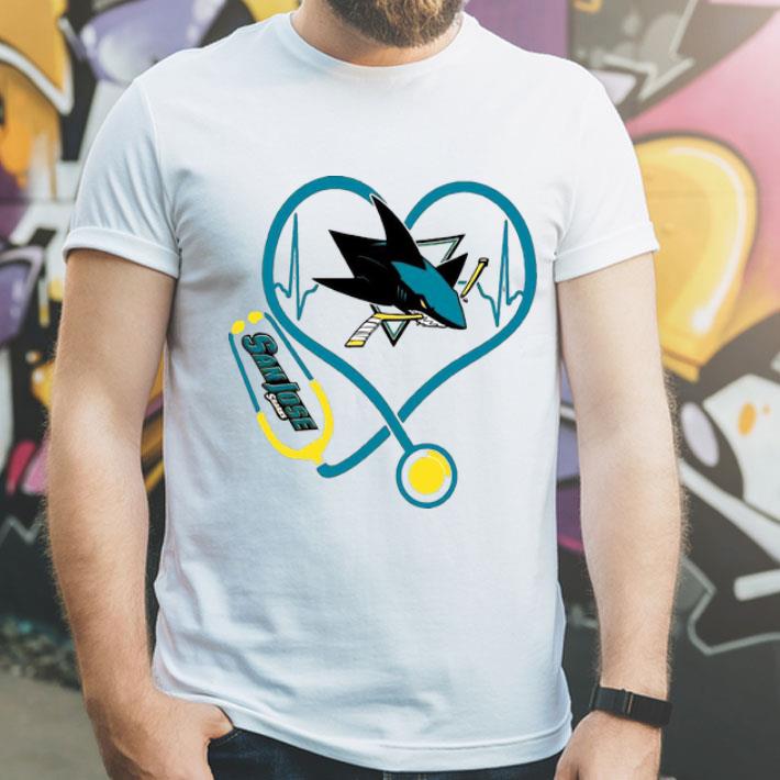 San Jose Sharks Nurse Heart Stethoscope Heartbeat shirt