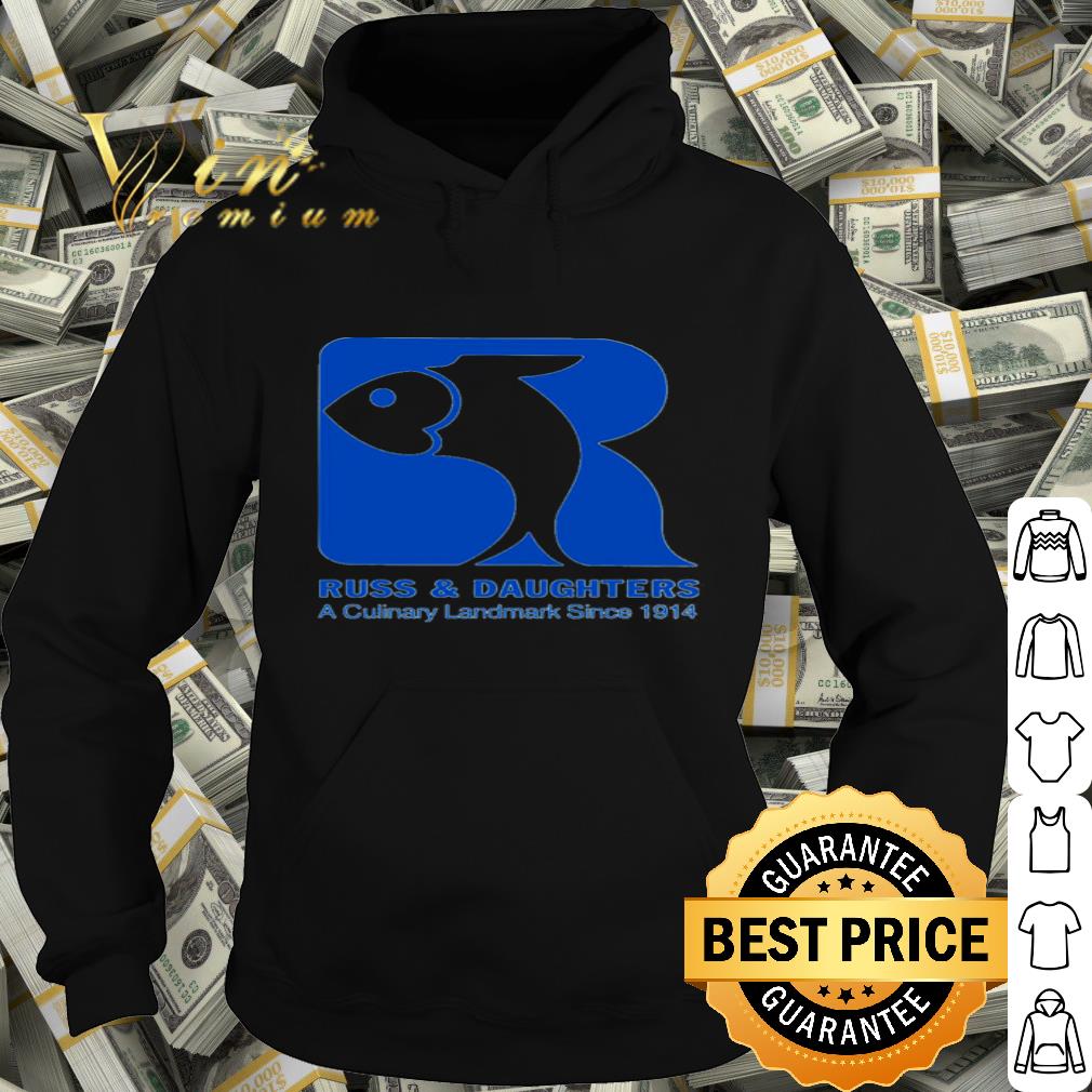 0f3fa1d7 russ daughters logo a culinary landmark since 1914 shirt 4 - Russ & daughters logo a culinary landmark since 1914 shirt
