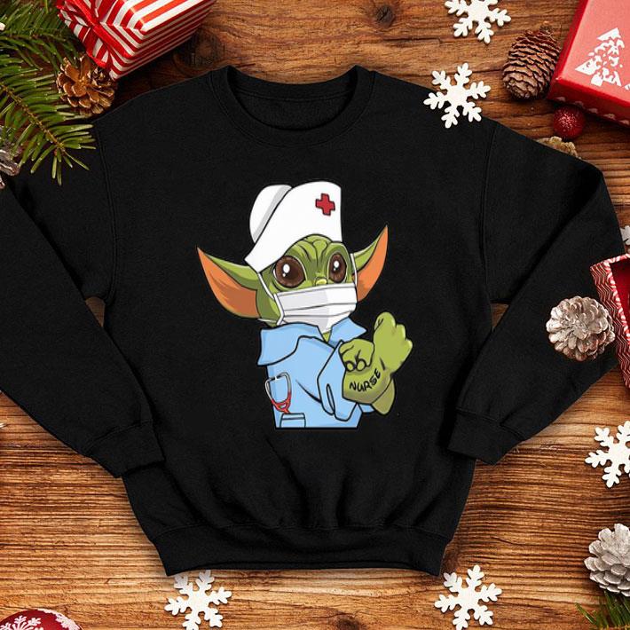 Star Wars Baby Yoda Wearing Scrub Nurse shirt