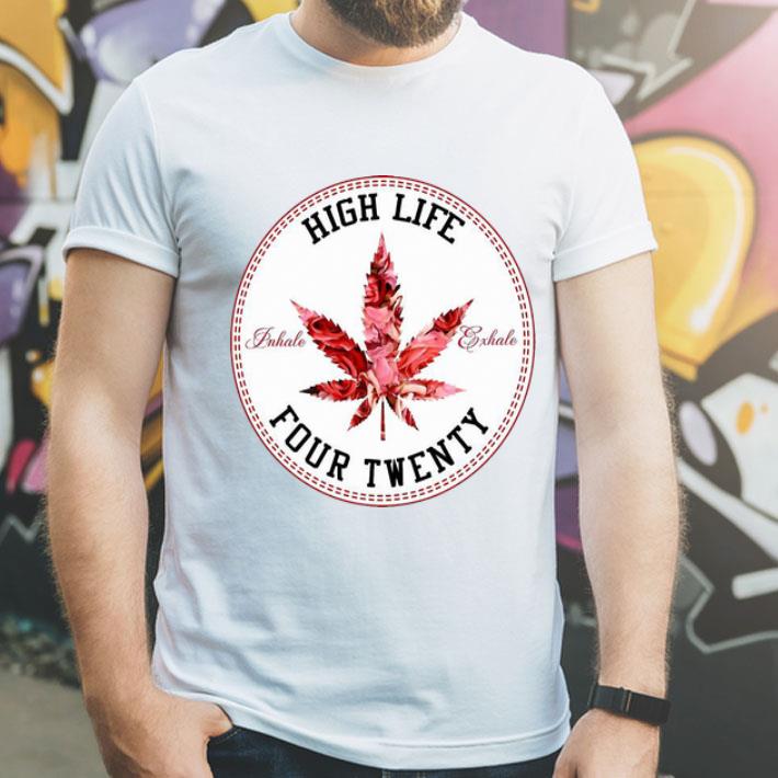 350966ad weed and roses high life inhale exhale four twenty shirt 4 - Weed And Roses High Life Inhale Exhale Four Twenty shirt