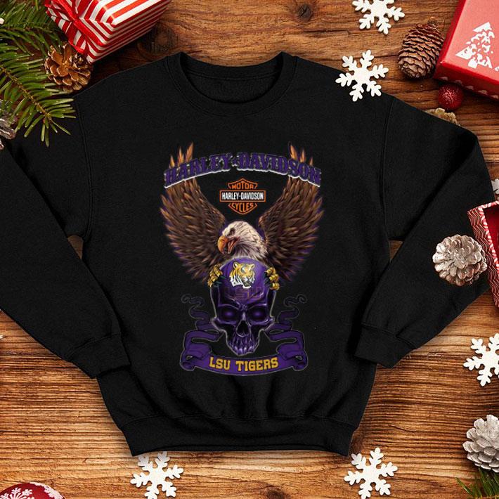 Motor Harley Davidson Cycles Skull LSU Tigers shirt