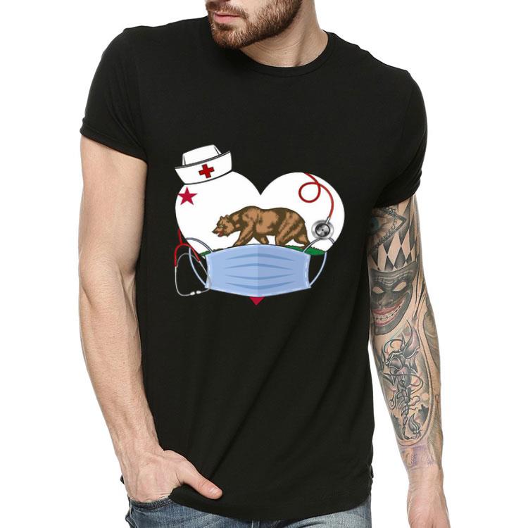 Top The Bear State Heart Flag Nurse shirt