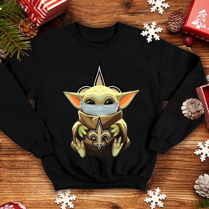 Star Wars Baby Yoda Face Mask Hug New Orleans Saints shirt