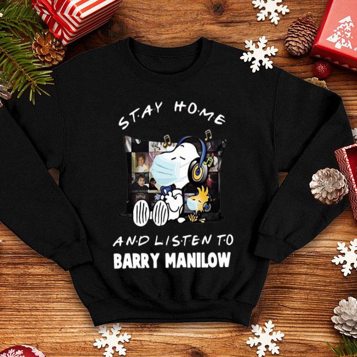 Snoopy And Woodstock Mask Stay Home And Listen To Barry Manilow shirt