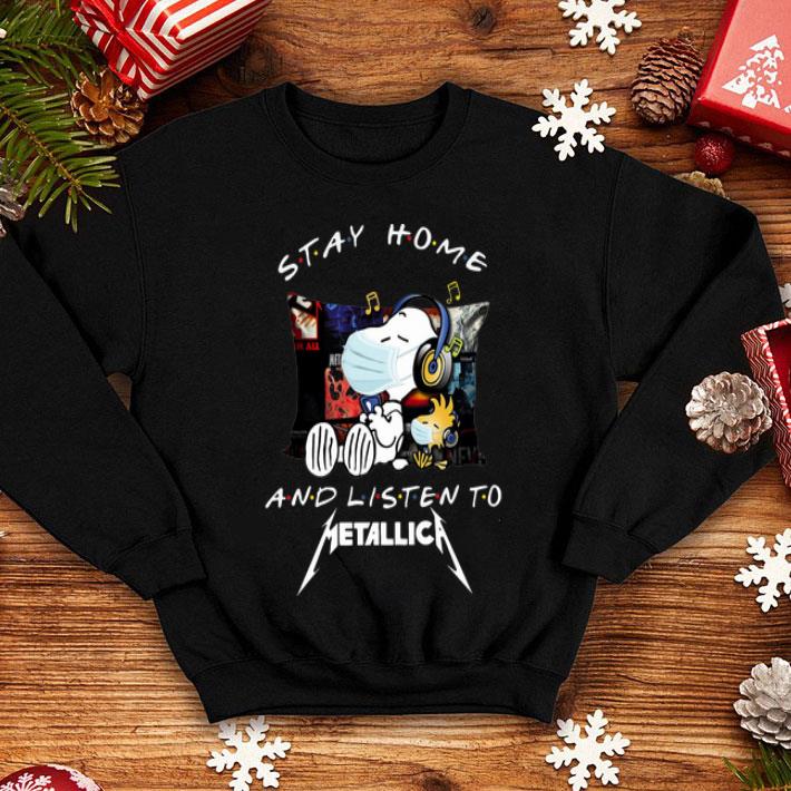 Snoopy And Woodstock Stay Home And Listen To Metallica shirt
