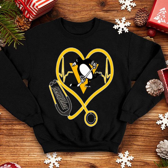 Pittsburgh Penguins Nurse Heart Stethoscope Heartbeat shirt