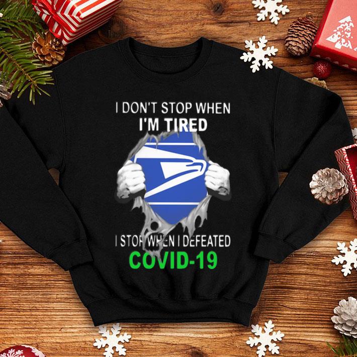 US Postal Service Blood Inside I Stop When I Defeated Covid-19 shirt