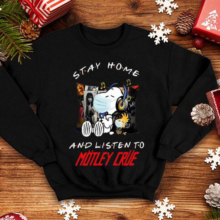 Snoopy And Woodstock Stay Home And Listen To Motley Crue shirt 1 Snoopy And Woodstock Stay Home And Listen To Motley Crue shirt