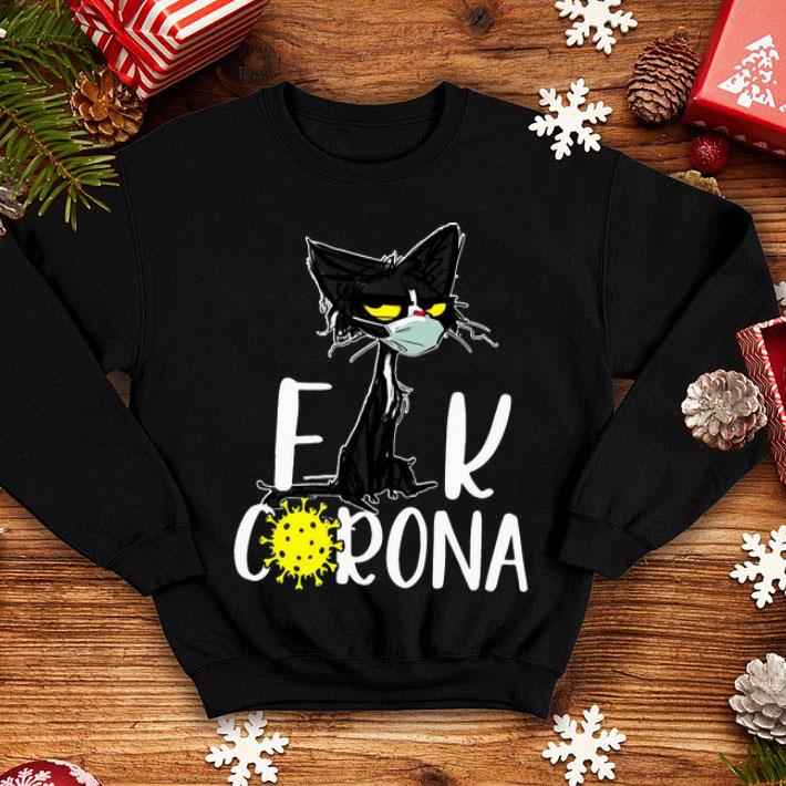 Grumpy Black Cat Fuck Corona Covid-19
