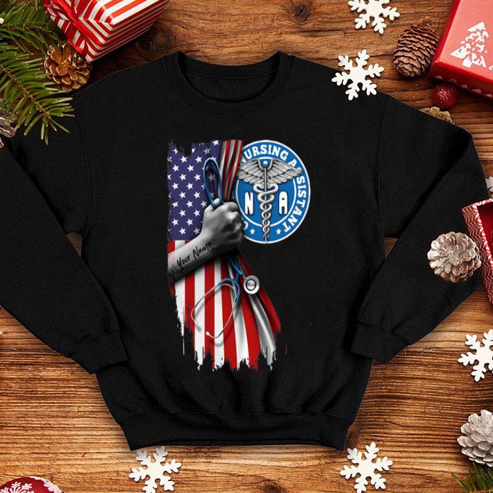 NA Certified Nursing Assistant Stethoscope American Flag shirt 12 NA Certified Nursing Assistant Stethoscope American Flag shirt