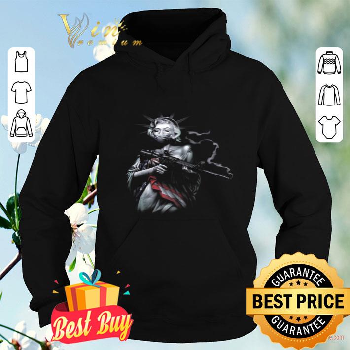 bda04548 liberty enlightening the world mask m4a1 gun american flag shirt 4 - Liberty Enlightening the World mask M4a1 gun American Flag shirt