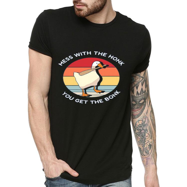 f7e94fde nice mess with the honk you get the bonk goose vintage shirt 4 - Nice Mess With The Honk You Get The Bonk Goose Vintage Shirt